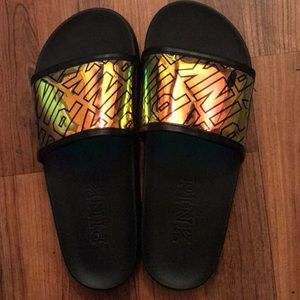 VS PINK Iridescent Slides